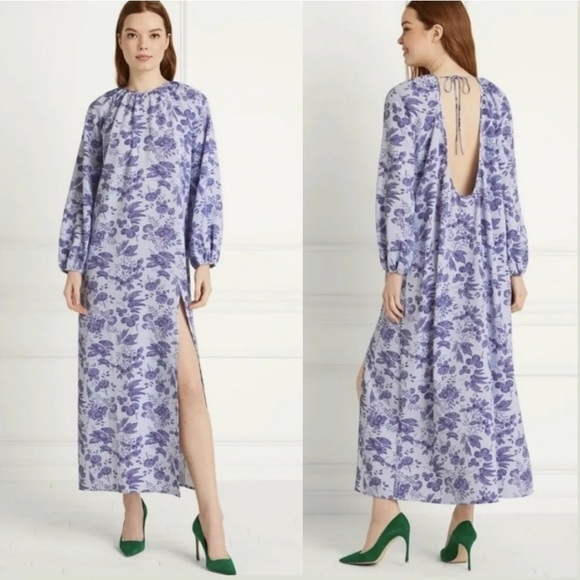 NWT HILL HOUSE Simone Floral Lilac Maxi Dress Sz S - Picture 1 of 8